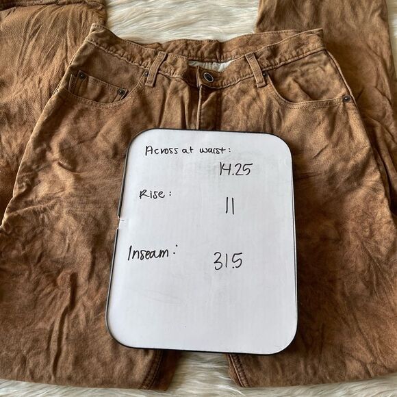 Skotts Leather Washable Suede Pants in Brown - Picture 7 of 10